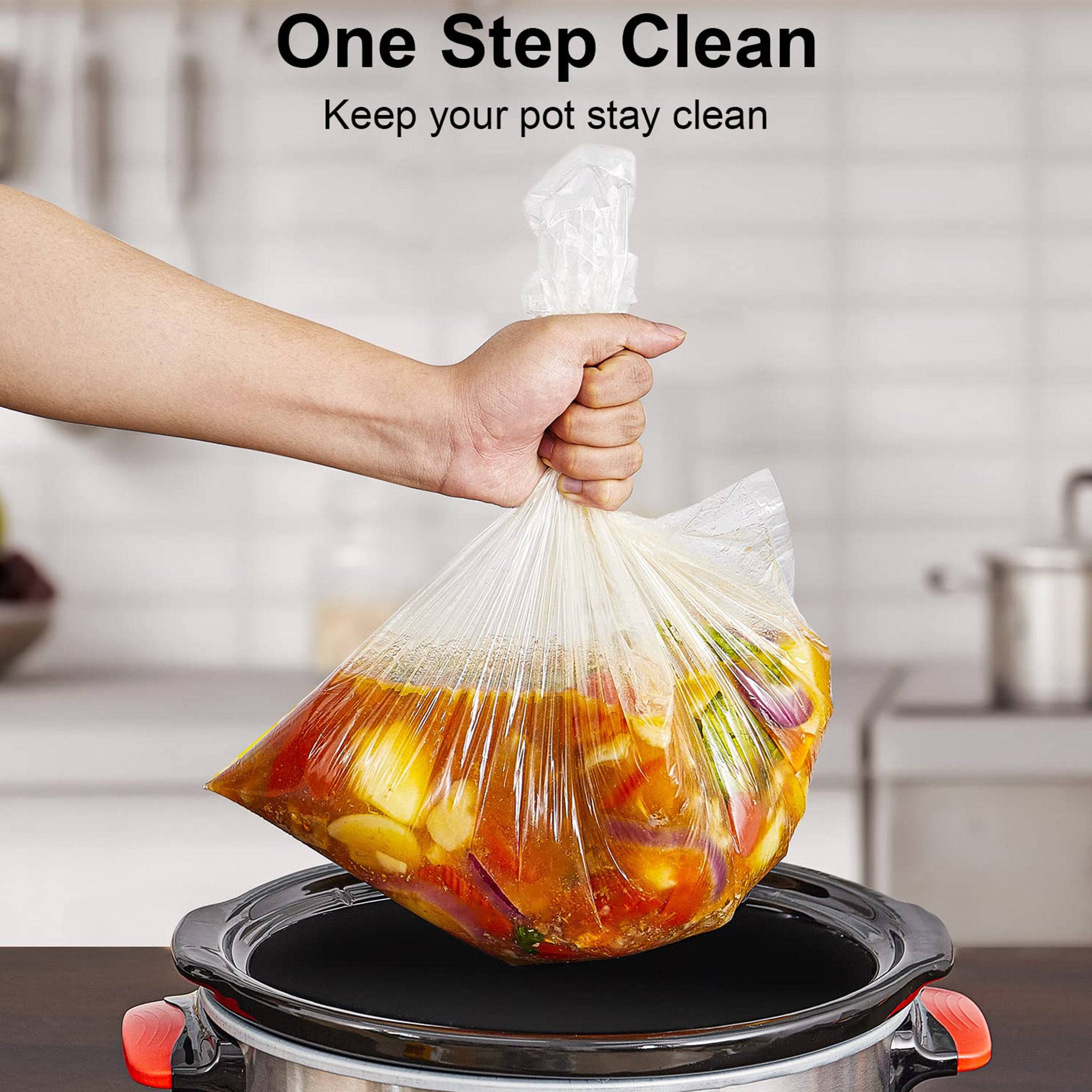 SMARTAKE Slow Cooker Liners, 13 × 21 Inches Disposable Cooking Bags, Easy Clean-Up Plastic Bags, Fit 3qt to 8qt, for Slow Cooker, Crockpot, Aluminum