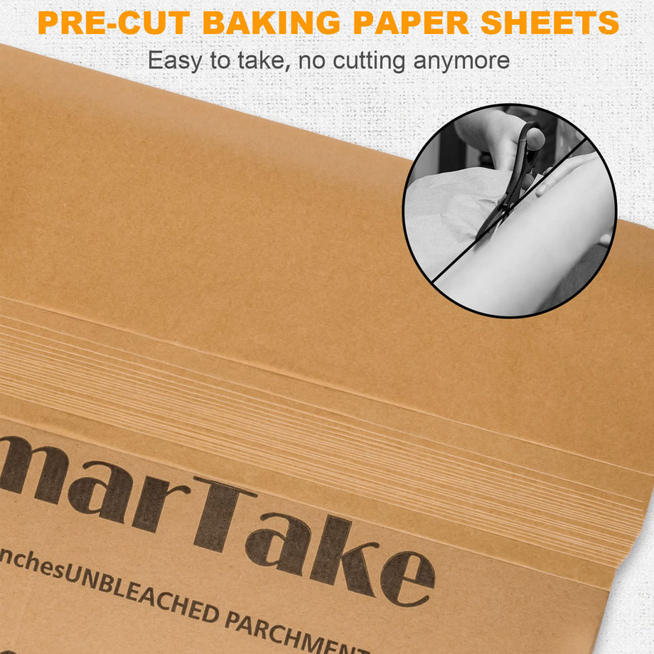 Generic SMARTAKE 400PCS Parchment Paper Sheets, 9 x 13 IN Pre-Cut Baking  Parchment, Non-Stick