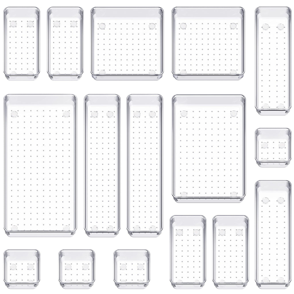 SMARTAKE 6 PCS Clear Plastic Drawer Organizers Set, Large Size Non-Slip  Desk Drawer Organizer, 2-Size Versatile Bathroom and Vanity Drawer Organizer  Trays for Makeup, Bedroom, Office, Kitchen Utensils - Yahoo Shopping