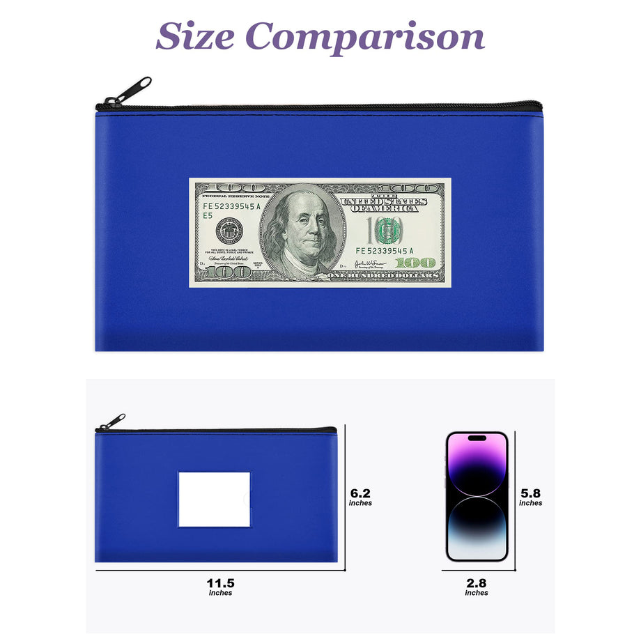 SMARTAKE 10-Pack Bank Deposit Money Bags with Zipper, 11.5 x 6.2