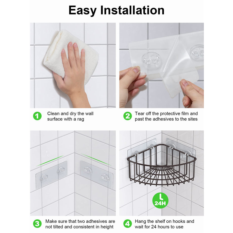 SMARTAKE Corner Shower Caddy Shower Shelf 2 Pack Adhesive Shower Rack –  SMARTAKE OFFICIAL