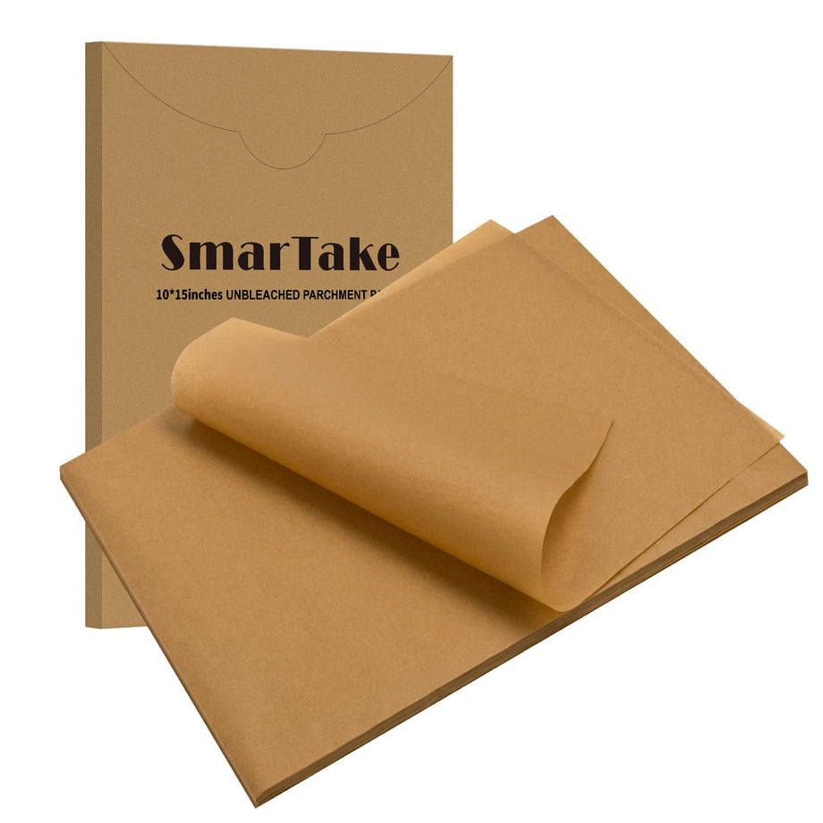 SMARTAKE 200 Pcs 8 Round Parchment Paper Baking Sheets Bundle with 200 Pcs  9x13 Parchment Paper Baking Sheets, Non-Stick Precut Oilproof, Unbleached