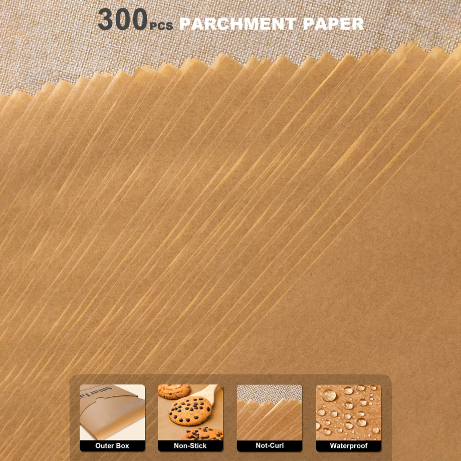 SMARTAKE 300 Pcs Parchment Paper Baking Sheets, 12x16 Inch Pre-Cut Baking  Parchment, Non-Stick Kitchens Cookie Baking Paper, for Oven Grilling Air