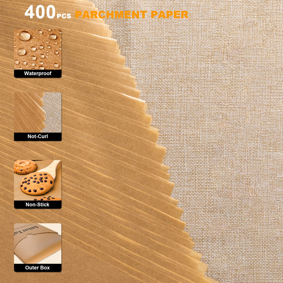 Parchment Prodigy 200 Count Non-Stick Parchment Paper Sheets | 9x13 inches  | Non-Toxic, Biodegradable, Easy to Clean | Non Stick Baking Paper Sheet