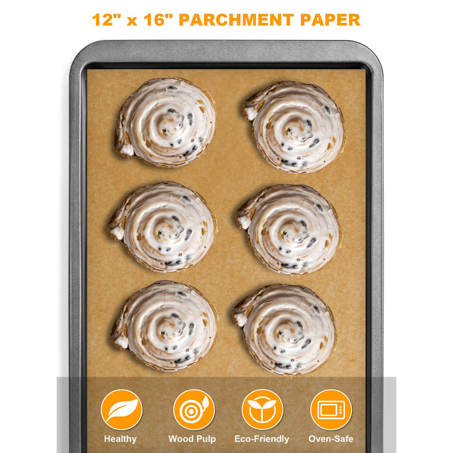 SMARTAKE 2-Pack Parchment Paper Roll, 13 in x 164 ft, 354 Sq.Ft Baking  Paper with Metal Cutter, Non-Stick Baking Paper Sheets, Waterproof, for