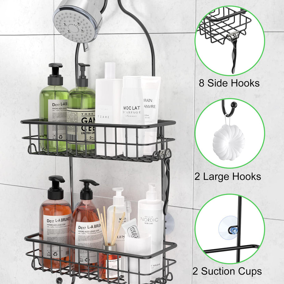 Shower Caddy Shelf, Bathroom Shower Rack, Stainless Steel Suction Cup Toilet  Rack, Toilet Organizer Rack