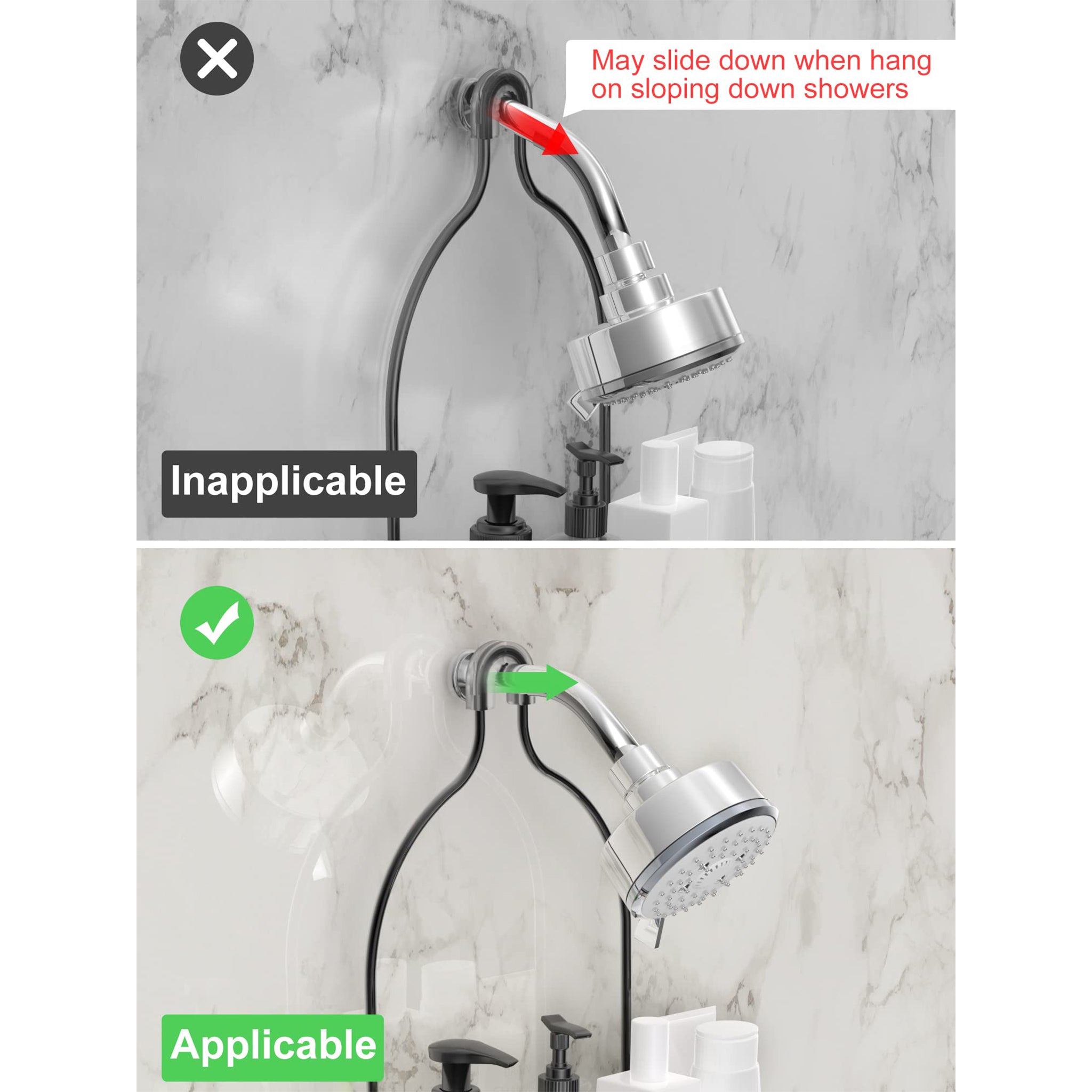 SMARTAKE Hanging Shower Head Caddy, Rustproof Bathroom Shower