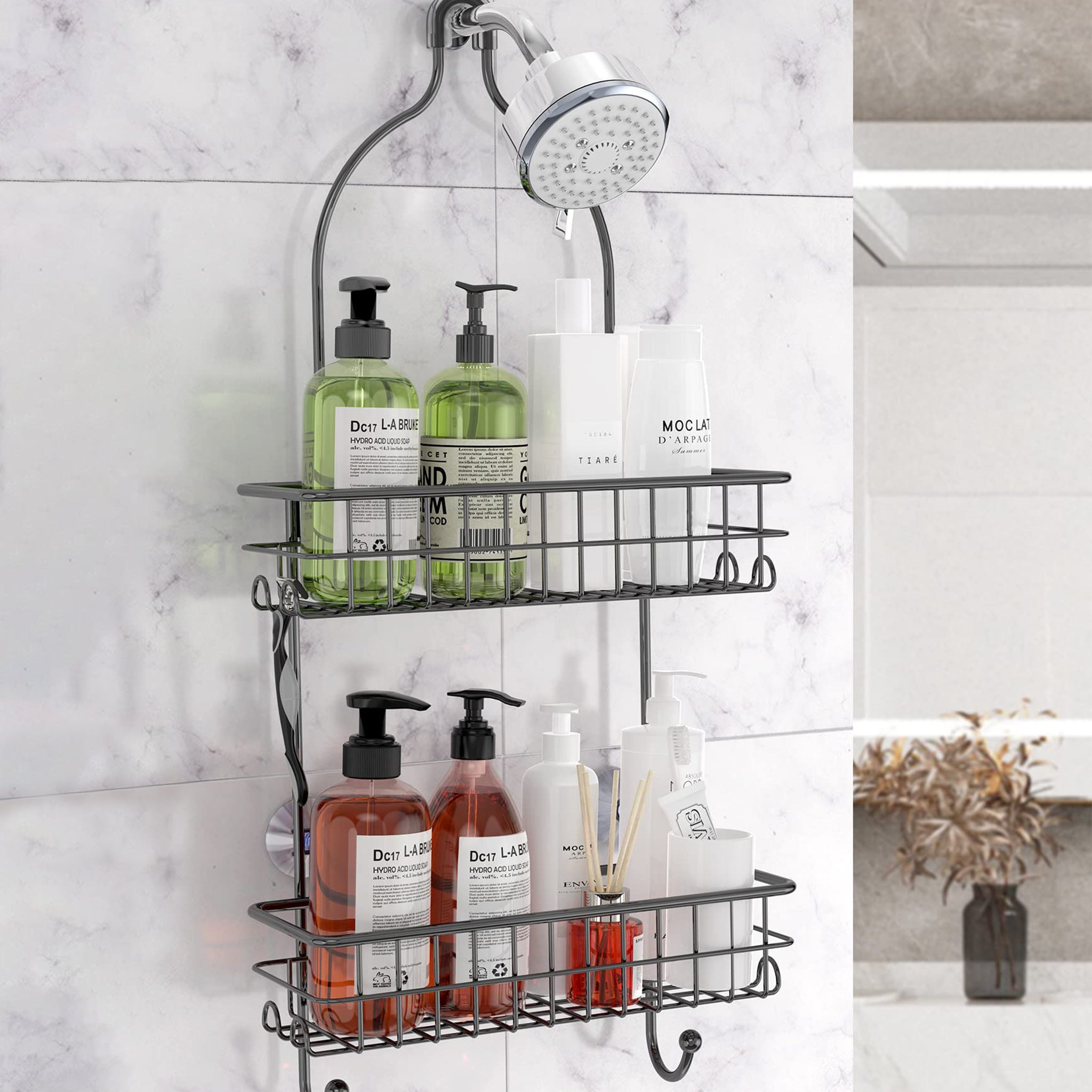 SMARTAKE Hanging Shower Head Caddy, Rustproof Bathroom Shower Shelf Or –  SMARTAKE OFFICIAL