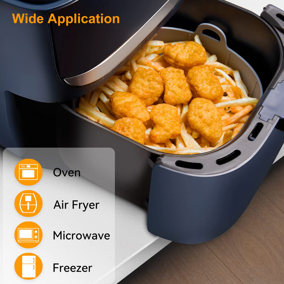 Air Fryer Silicone Liner, 8.1 IN Heavy-Duty Air Fryer Pot, Extra Thick &  Easy Cleaning, Food-Grade Reusable Durable Air Fryer Accessory, for 6 QT or