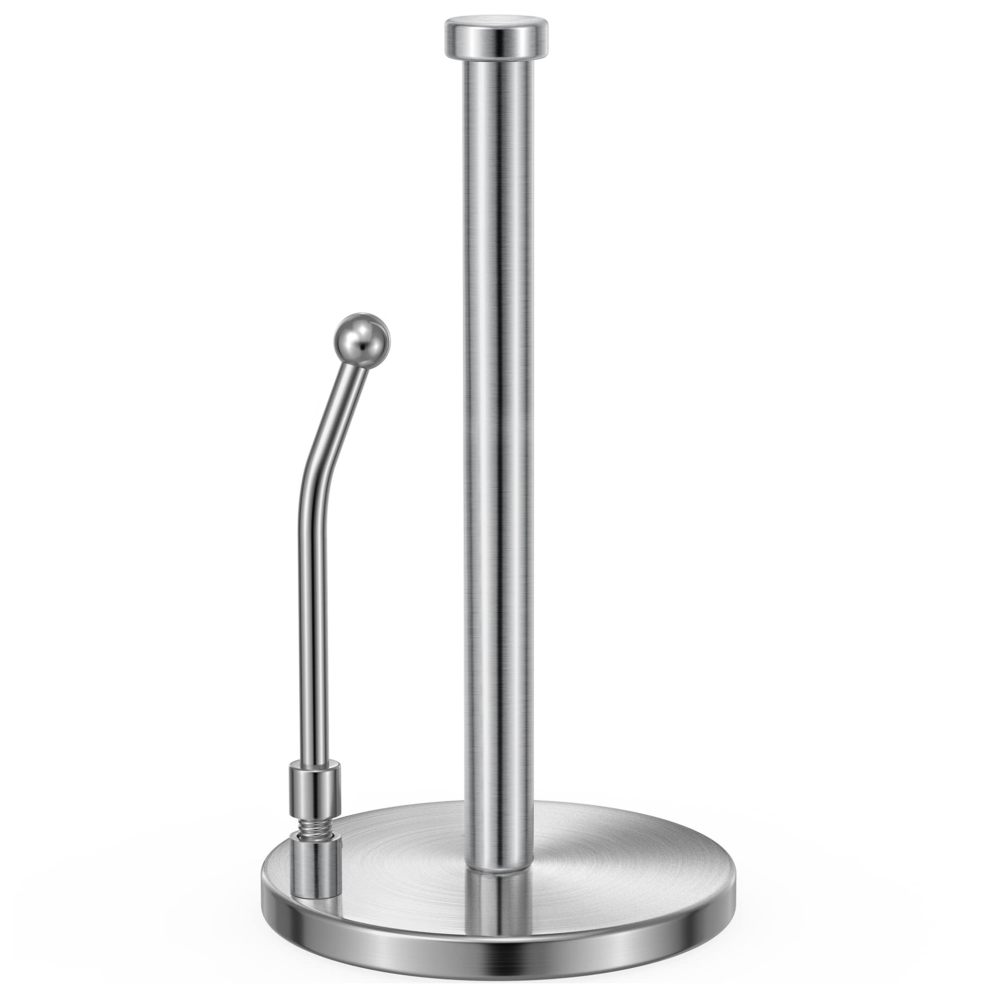 Swaitee Paper Towel Holder Countertop, One-Handed Tear Paper Towel Holder  Stand with Ratchet System, Stainless Steel Paper Towel Holder with Weighted