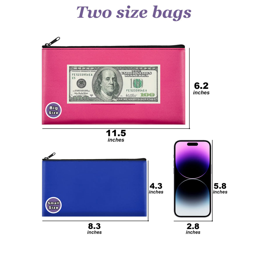 SMARTAKE 10-Pack Bank Deposit Money Bags with Zipper,10 Colors
