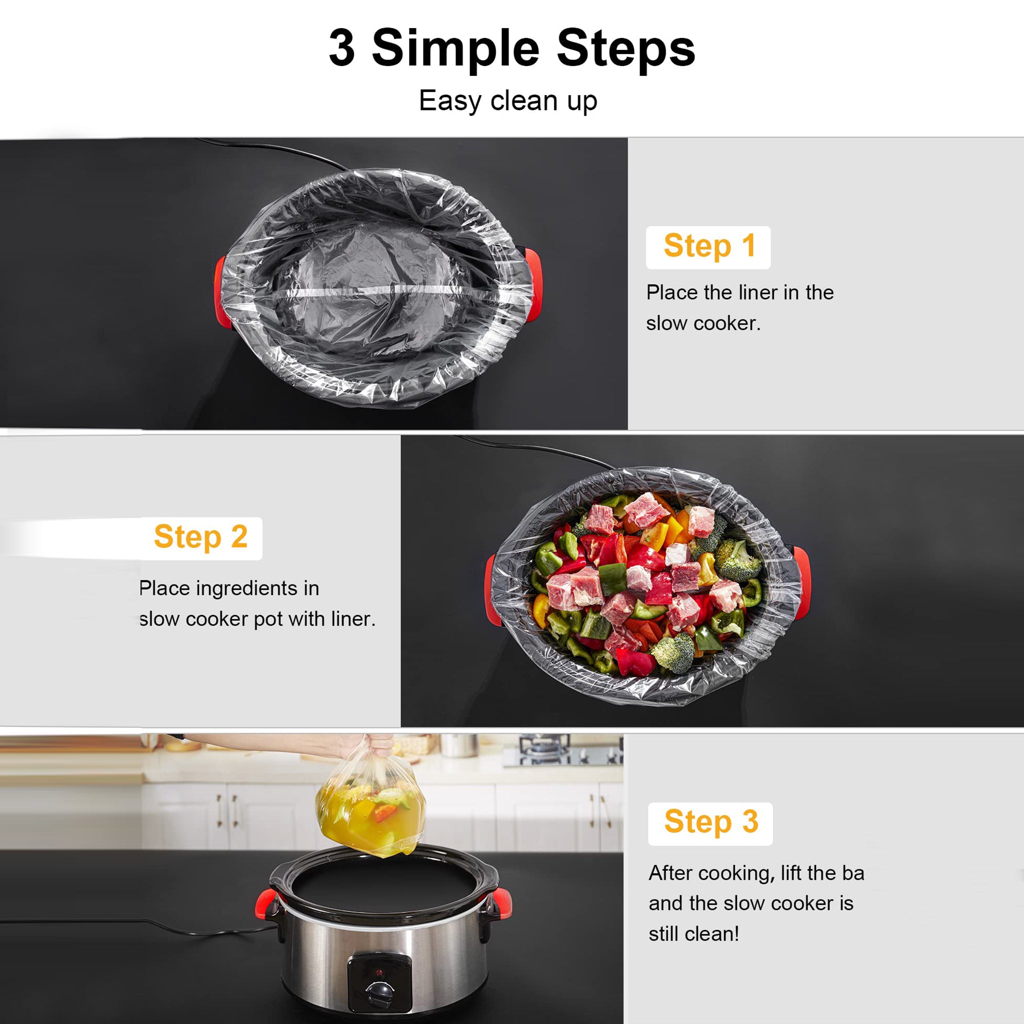 slow cooker liner placement diagram correct vs incorrect