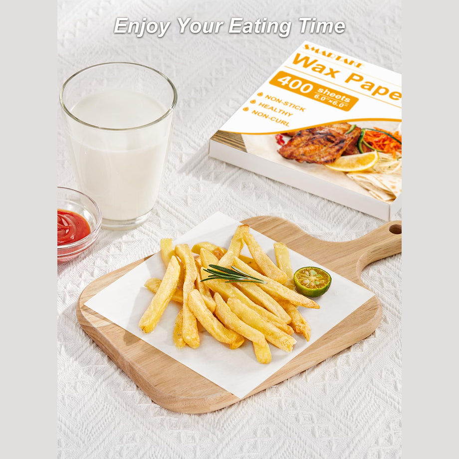 SMARTAKE 6 x 6 Inches Wax Paper for Food, 1000 Pcs Non-Stick