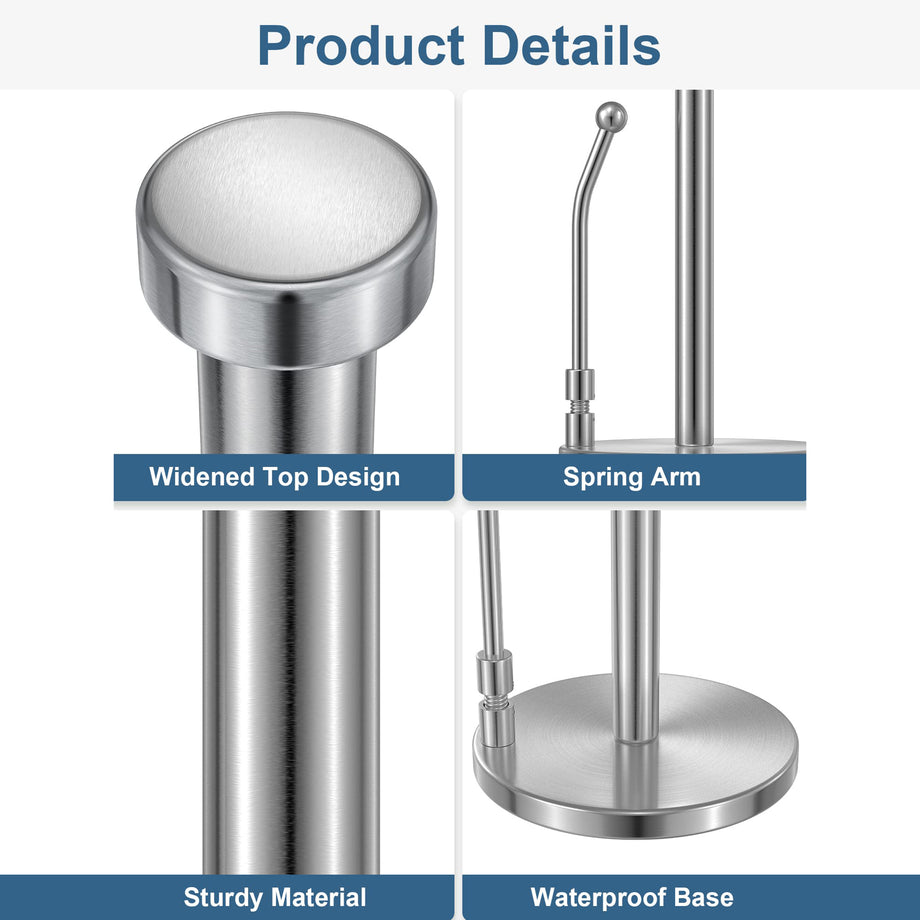 SMARTAKE Standing Paper Towel Holder, Damping Ratchet Design Paper